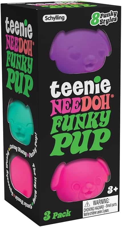 Schylling NeeDoh Teenie Funky Pups - Sensory Squeeze Toy - Contains 3 Mini Groovy Globs - 1.5″ Wide - Color May Vary (Pack of 1) - Image 3